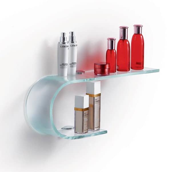 Creative ideas to make eye-catching space with Glass Shelves to place bathroom items