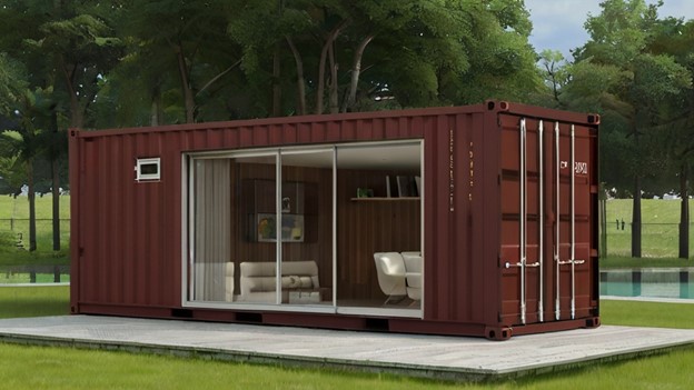 Backyard Man Cave Made From a Shipping Container