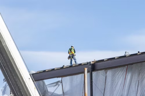 man on roof