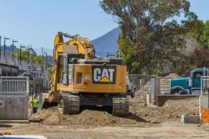 CAT excavator equipment on jobsite