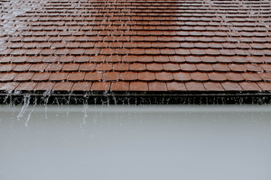 raining on red roof