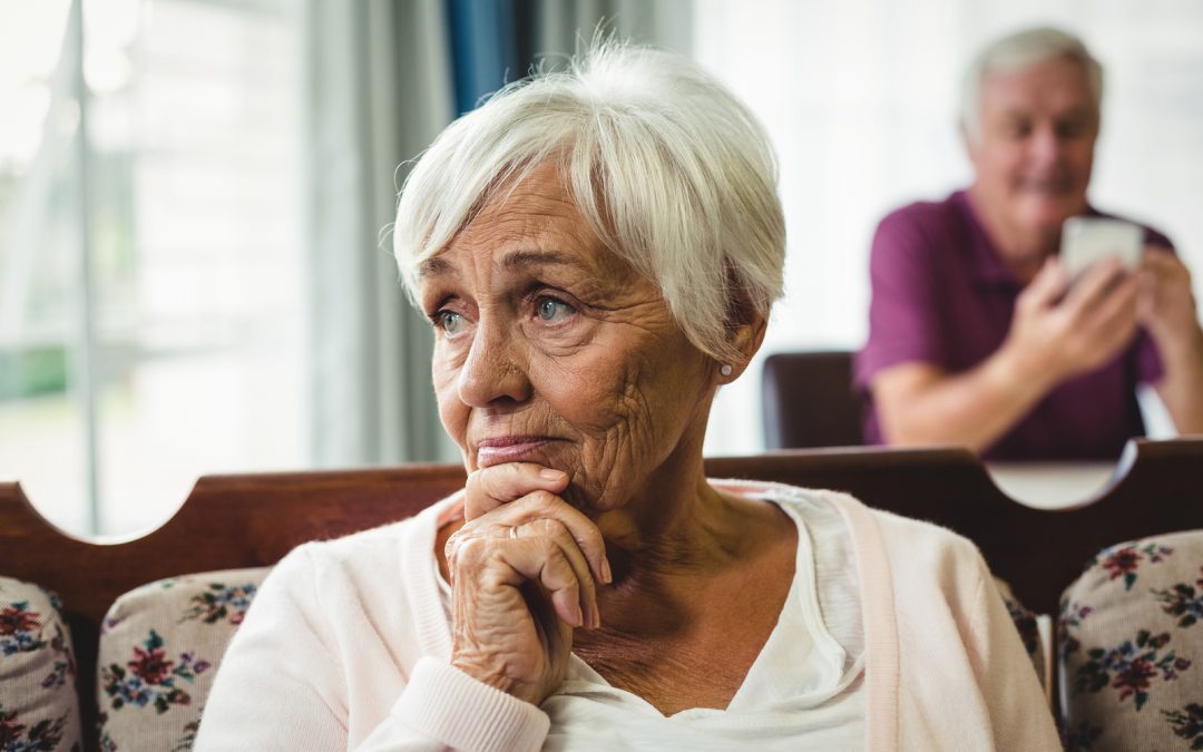 elderly woman looking worried