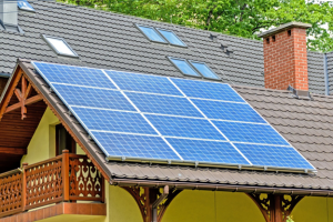 roof with solar panels