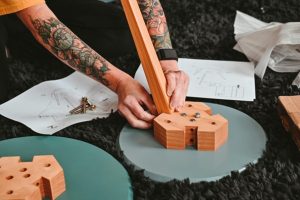 pieces of furniture being assembled