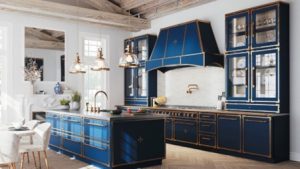 blue kitchen cabinets