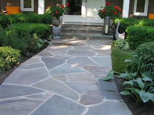 flagstone path to home