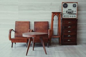 vintage wood table, chairs and more