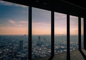 large window with city view