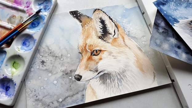 beautiful painting of fox