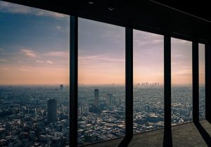 large window with city view