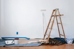 ladder in room to be painted