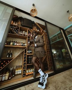 wall of wine bottles