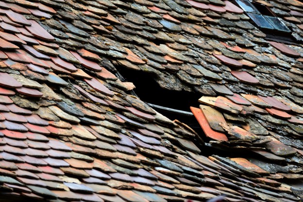 hole in the roof of a house