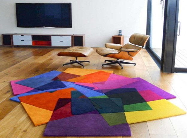 multi color modern area rug