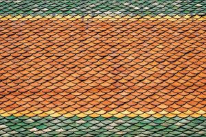 orange and green roof shingles