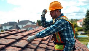 roofer inspecting roof