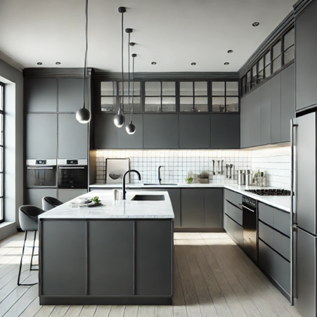 grey kitchen cabinets