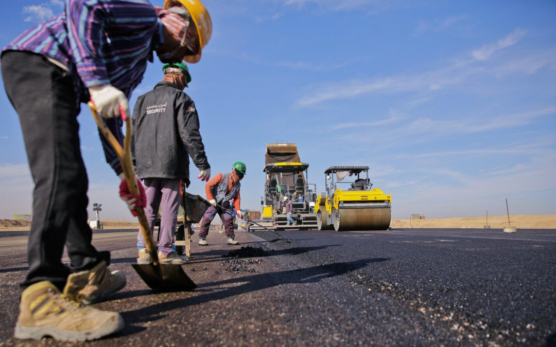 men working on road