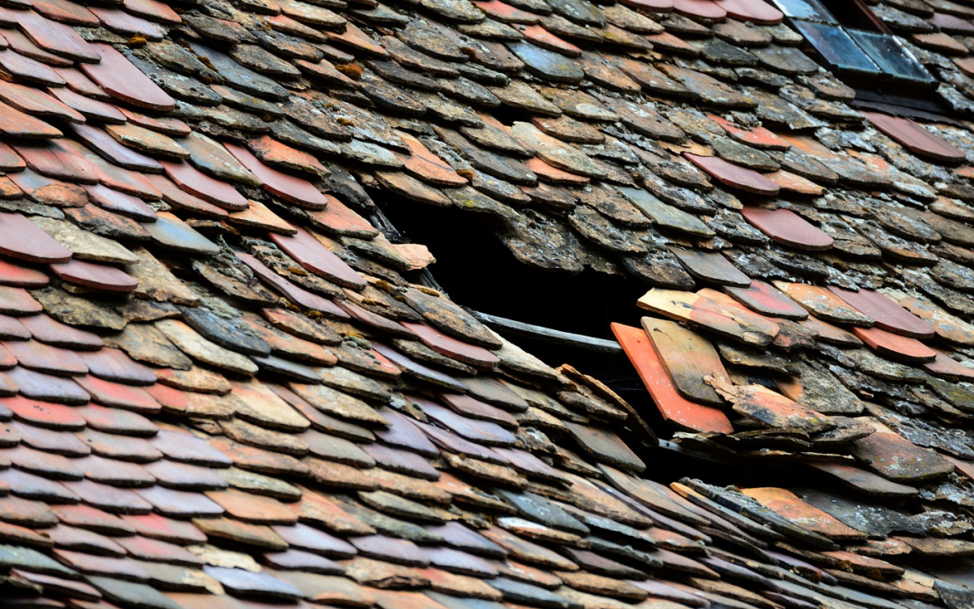 image of a hole in a roof