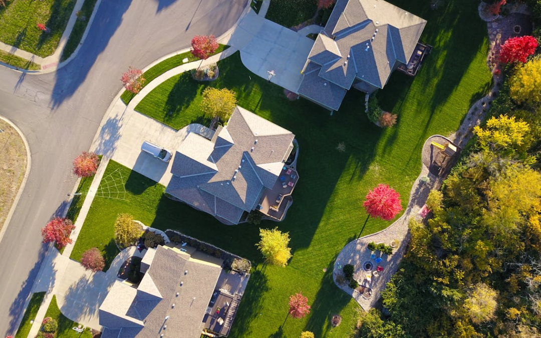 neighborhood from drone veiw