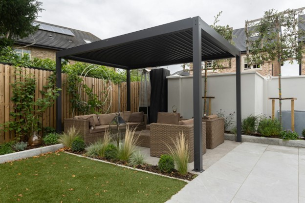 pergola with nice furniture