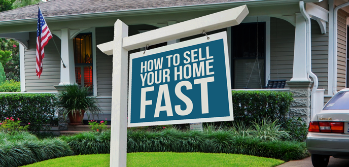 image of a home for sale sign that reads "how to sell your home fast"