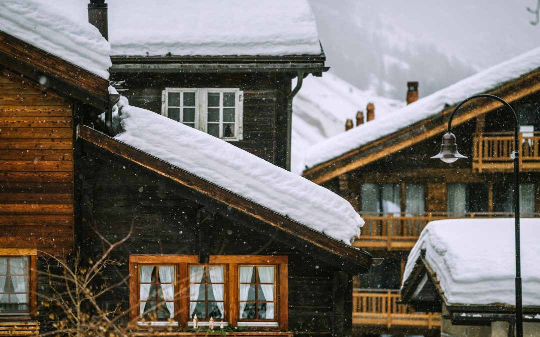 snow covered roofs