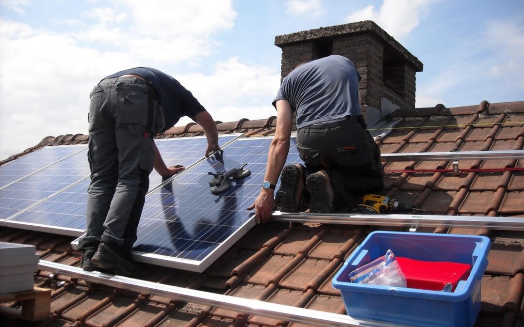 Solar Panels being installed on roof