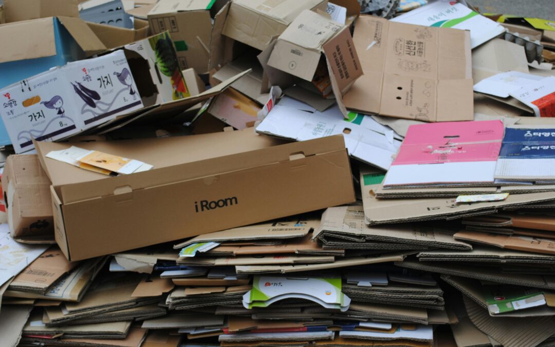 commercial waste piled up