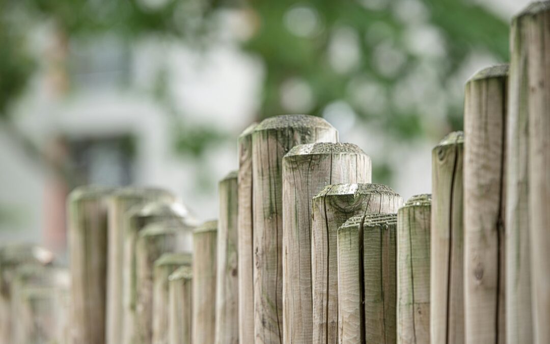 close up of playground fence post