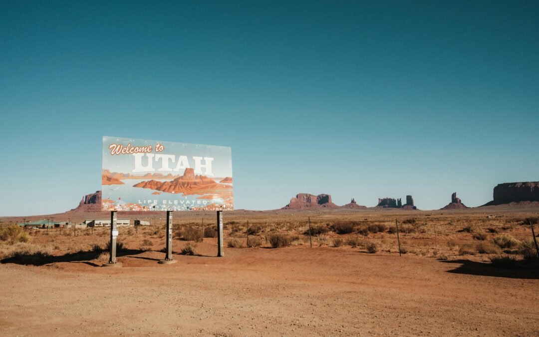 welcome to utah sign