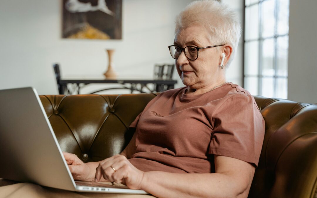 Senior on a laptop