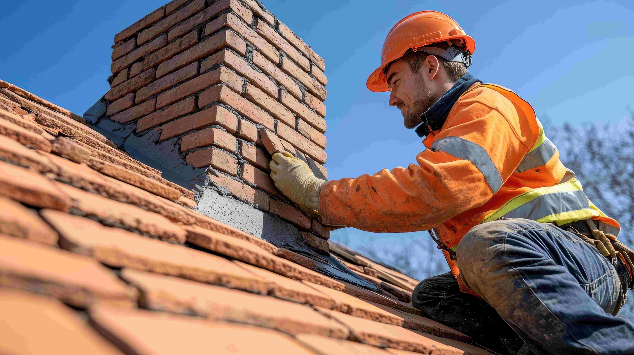 man repairing chimney brick chimney repair