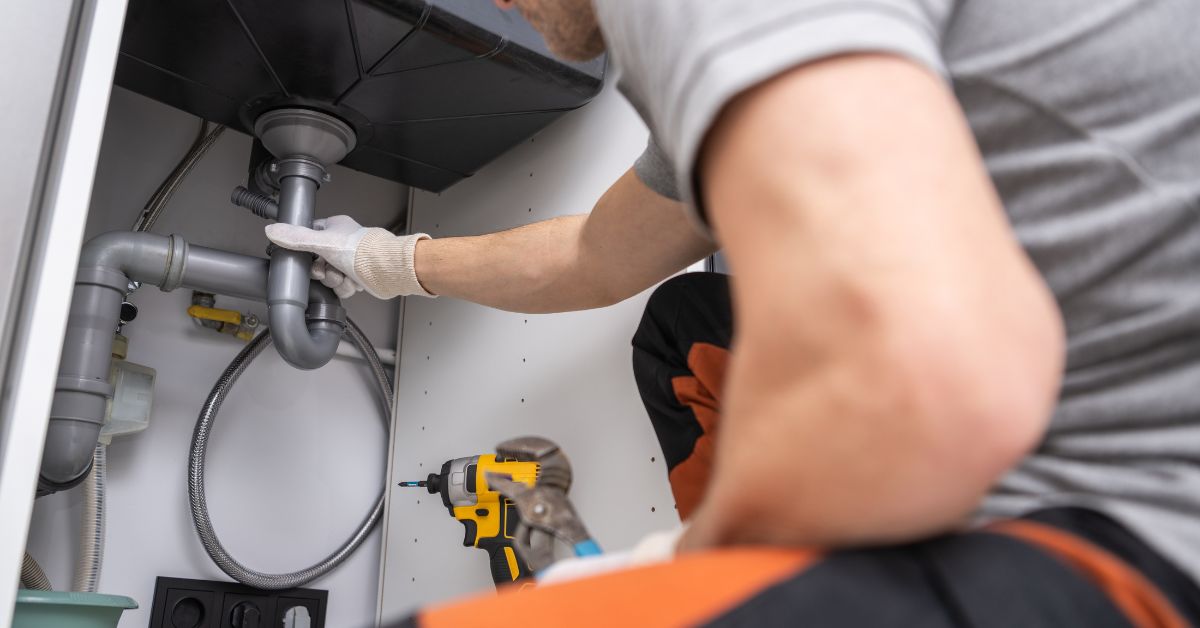 Plumbing Maintenance Tips person working on sink drain repair