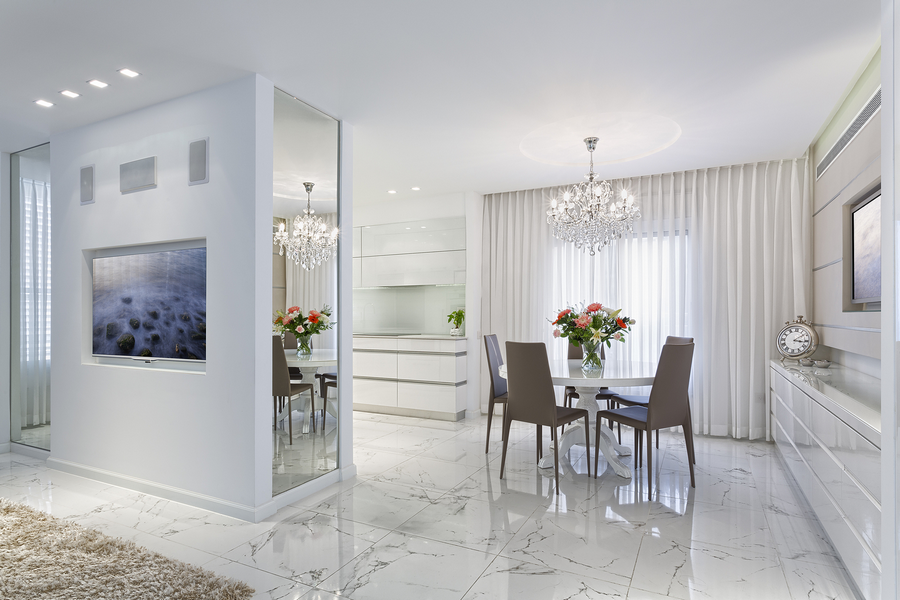 chic and modern living space modern space with dining set