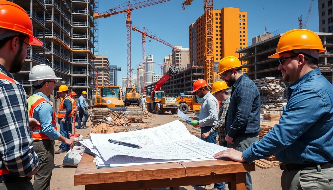 commercial job site construction