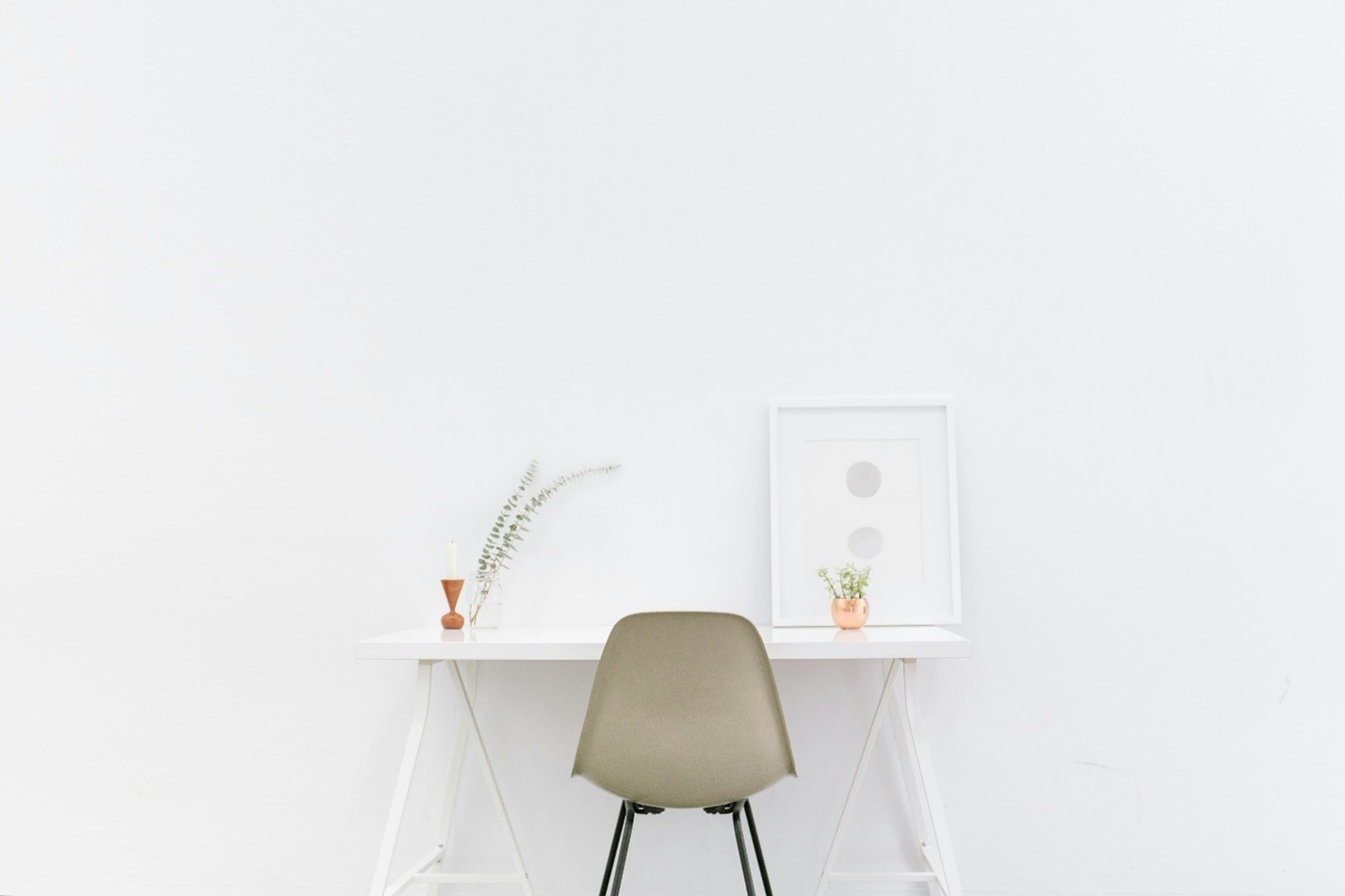 desk and chair in minimalist style minimalist style white room with desk and chair