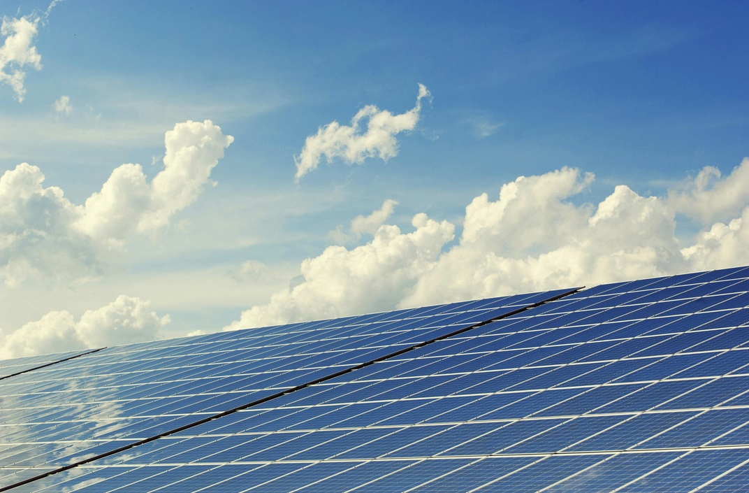 solar panels and blue sky